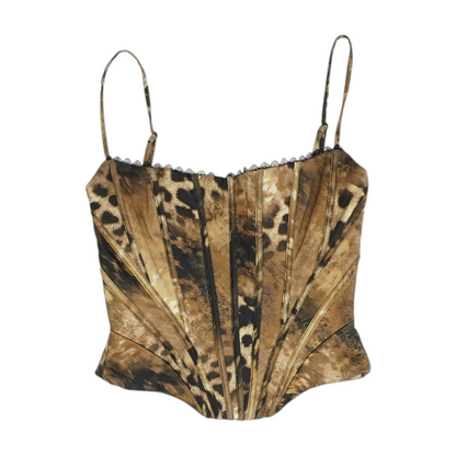 Brown Animal Print Blouse