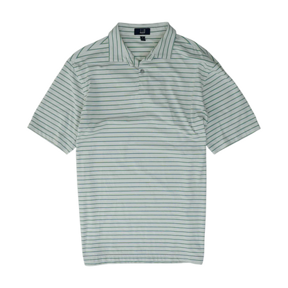 Green Striped Short Sleeve Polo