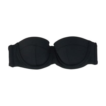 Black Solid Swim Top