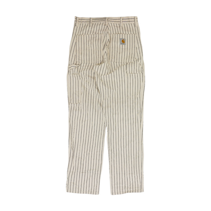 White Striped Regular Jeans