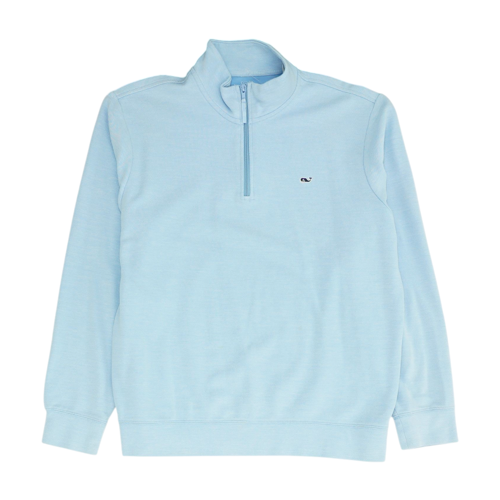 Blue Solid 1/4 Zip Pullover
