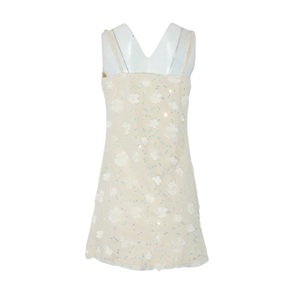 Beige Floral Mini Dress