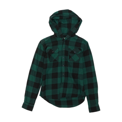 Green Check Flannel Button Down
