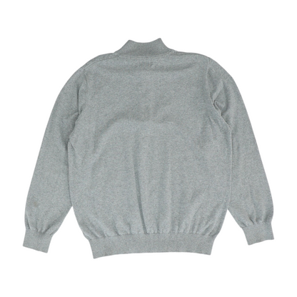 Gray Solid 1/4 Zip Sweater
