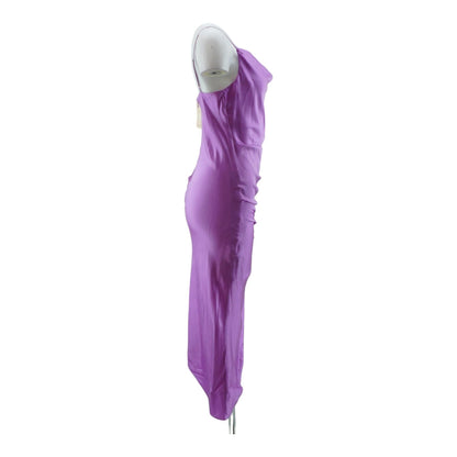 Purple Solid Formal Dress