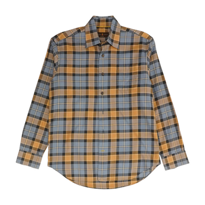 Blue Plaid Long Sleeve Button Down