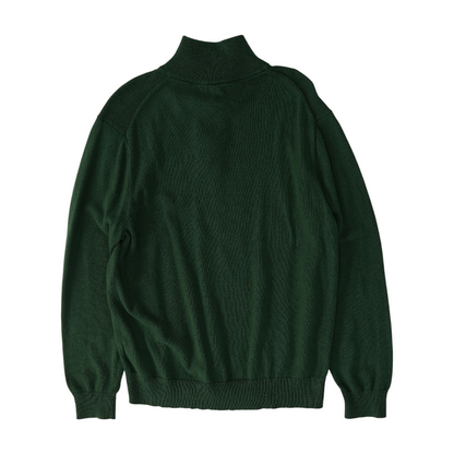 Green Solid 1/4 Zip Sweater