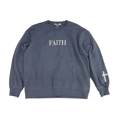 Blue Plus Solid Sweatshirt Pullover