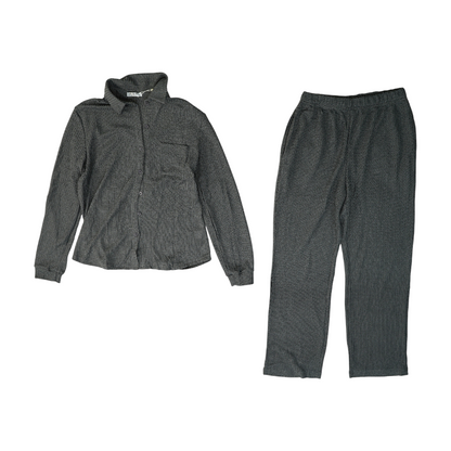 Gray Solid Pant Set