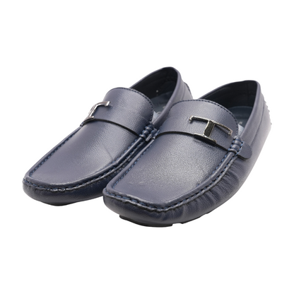 Navy Slip-On Dress Shoes