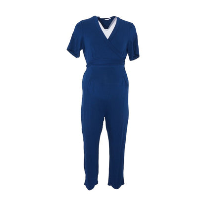 Teal Maternity Jumpsuit