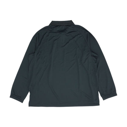 Black Solid Long Sleeve Polo