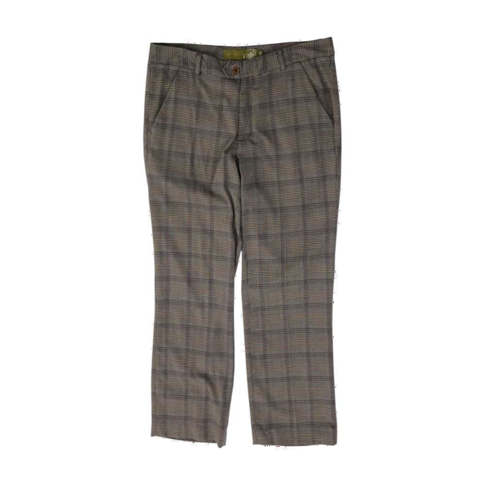 Brown Houndstooth Regular Pants