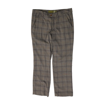 Brown Houndstooth Regular Pants