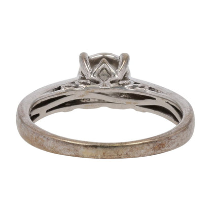 3/8 Ct 10K White Gold Round Diamond Solitaire Engagement Ring