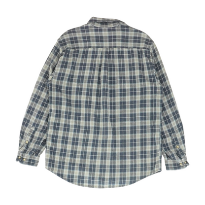 Navy Plaid Flannel Button Down