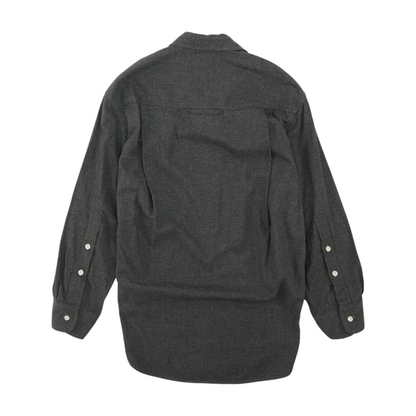 Gray Solid Flannel Button Down