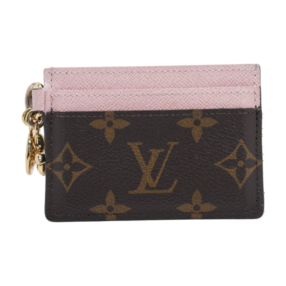 Monogram LV Charms Card Holder in Rose Ballerine Pink