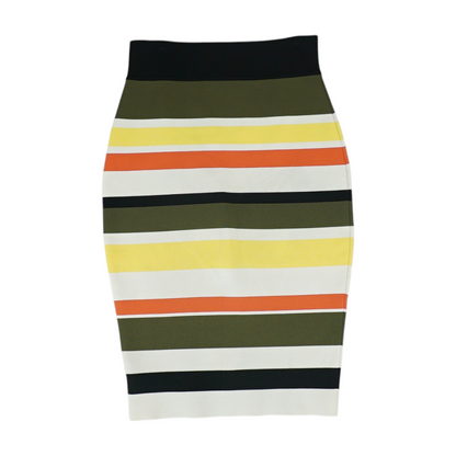 Multi Striped Midi Skirt