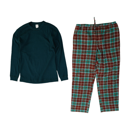 Green Solid Pajama Set