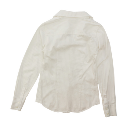 White Striped Long Sleeve Button Down