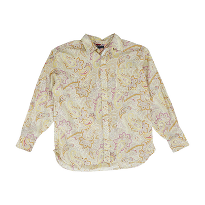 Yellow Paisley Long Sleeve Button Down