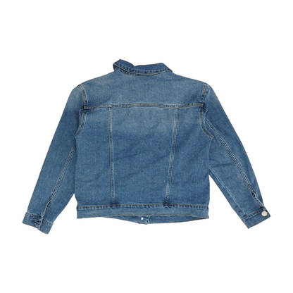 Blue Solid Denim Jacket