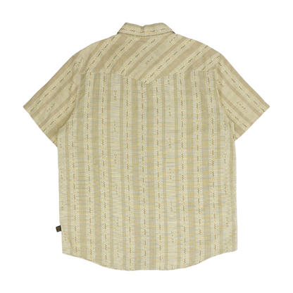 Tan Print Short Sleeve Button Down