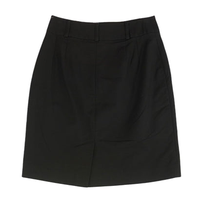 Black Solid Midi Skirt
