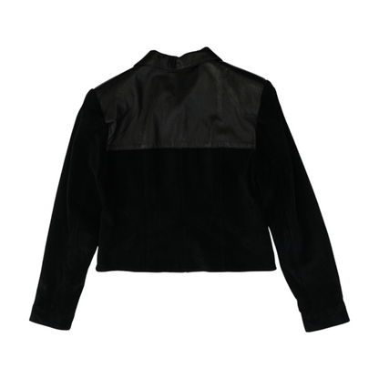 Black Solid Leather Jacket