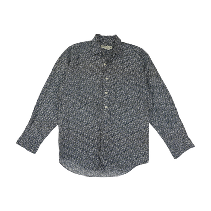 Green Graphic Long Sleeve Button Down