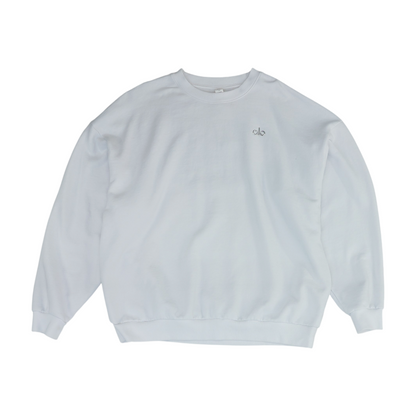 White Solid Sweatshirt Pullover