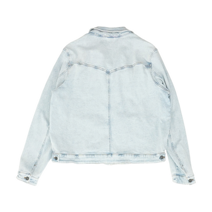 Blue Solid Denim Jacket