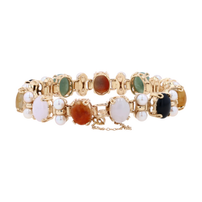 14K Yellow Gold Multi Gem Tennis Bracelet