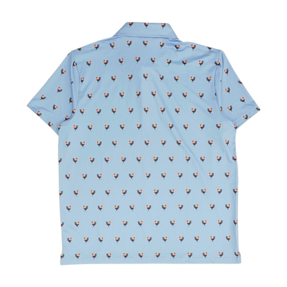 Blue Graphic Short Sleeve Polo