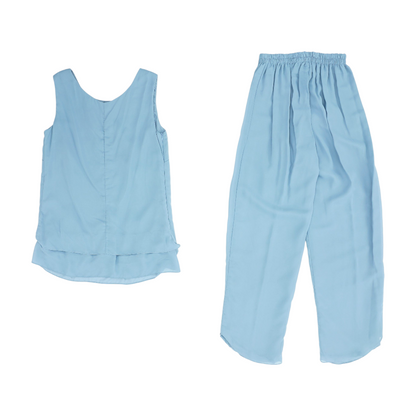 Gray Solid Pant Set