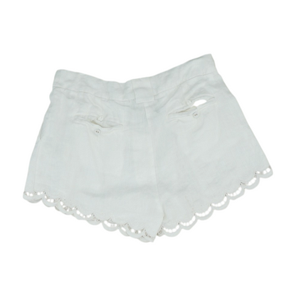 White Solid Chino Shorts