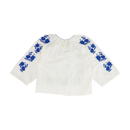 White Floral Blouse