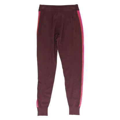 Maroon Color Block Jogger Pants