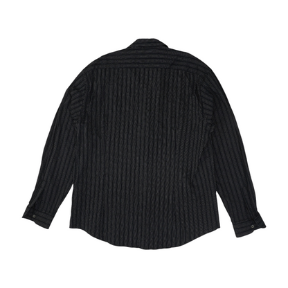 Black Striped Long Sleeve Button Down