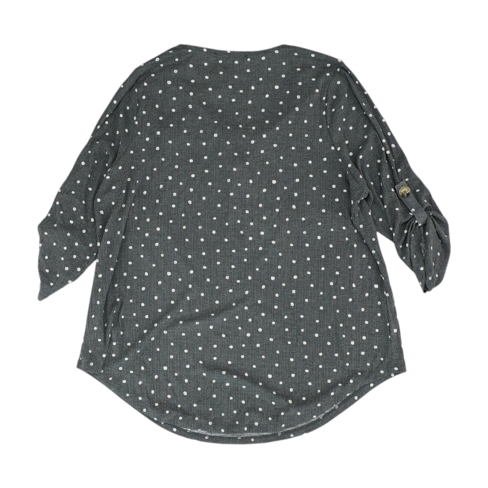 Fred David Gray Plus Size Polka Dot Blouse – Image 2