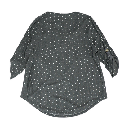 Fred David Gray Plus Size Polka Dot Blouse – Image 2