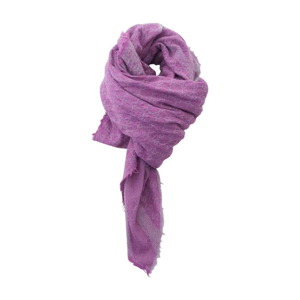 Gucci Pink GG Logo Scarf – Image 1