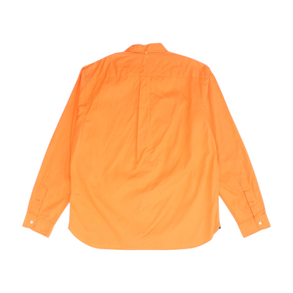 Orange Solid Long Sleeve Button Down