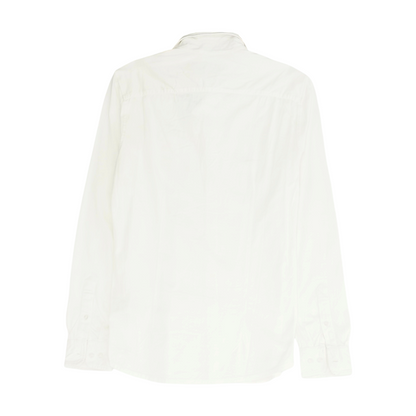 White Solid Long Sleeve Button Down