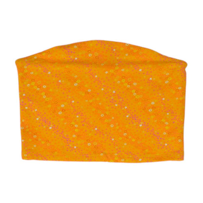 Orange Floral Knit Top