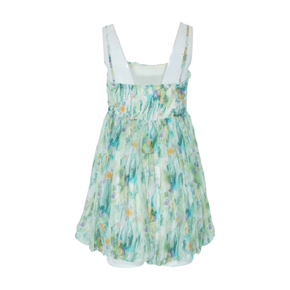 Green Floral Mini Dress