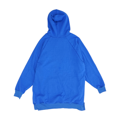 Blue Solid Hoodie Pullover