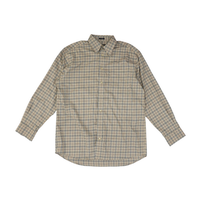 Tan Plaid Long Sleeve Button Down