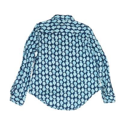 Blue Print Button Down